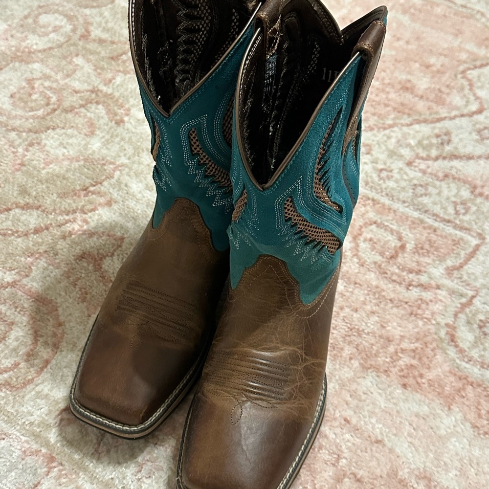 Ariat Square-Toed Turquoise Cowgirl Boots